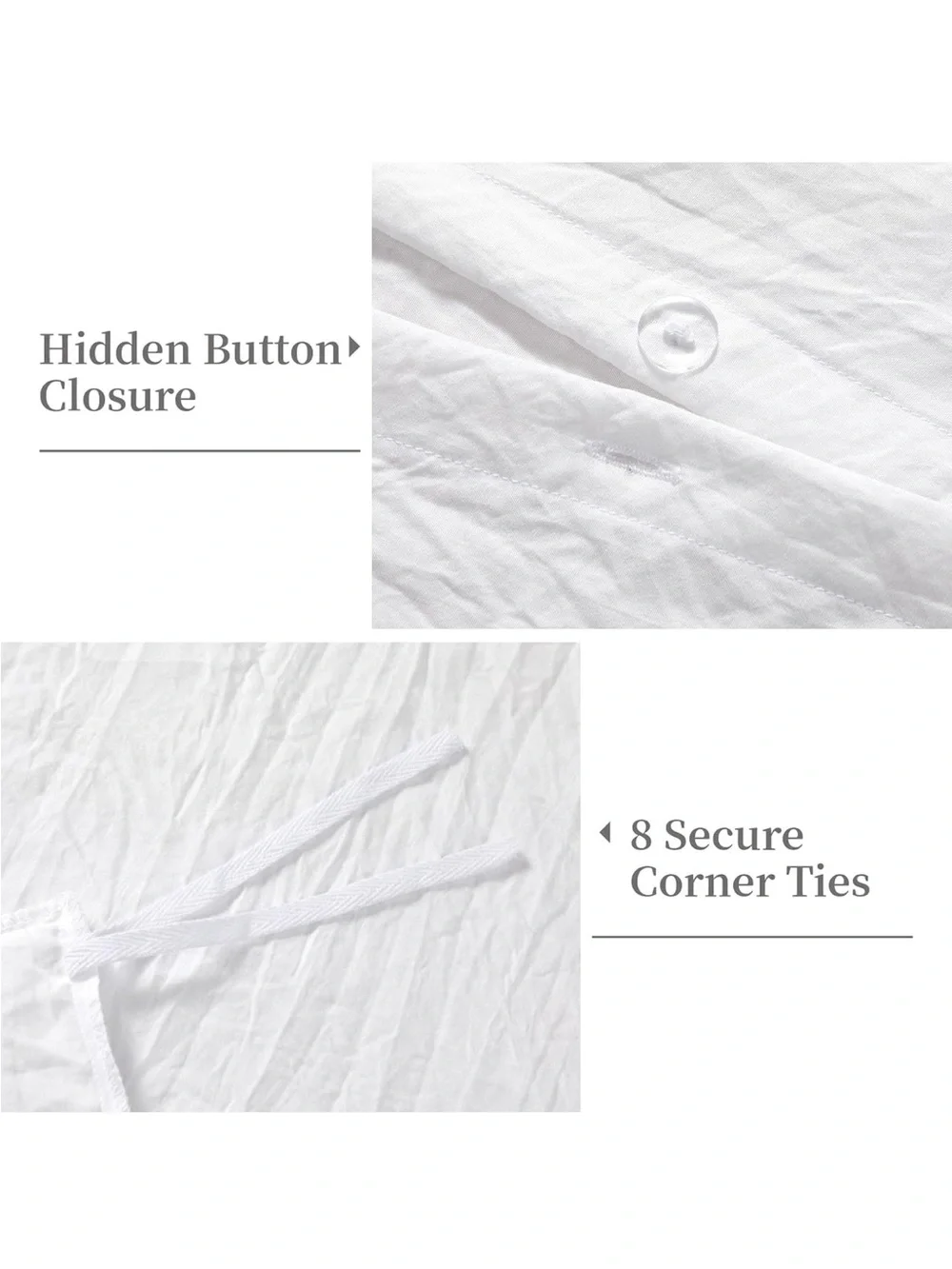 NEW CAROMIO White Ruffled Duvet Cover Twin, 2PCS